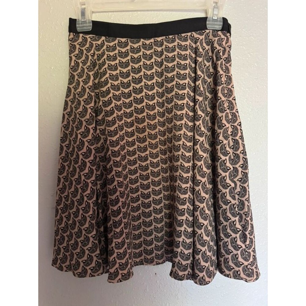 Eva Franco Fox print skirt full side zip